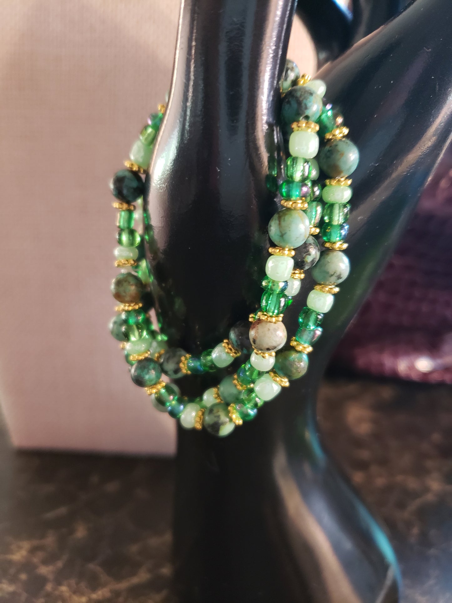 By the sea tropical beaded stretchy bracelet