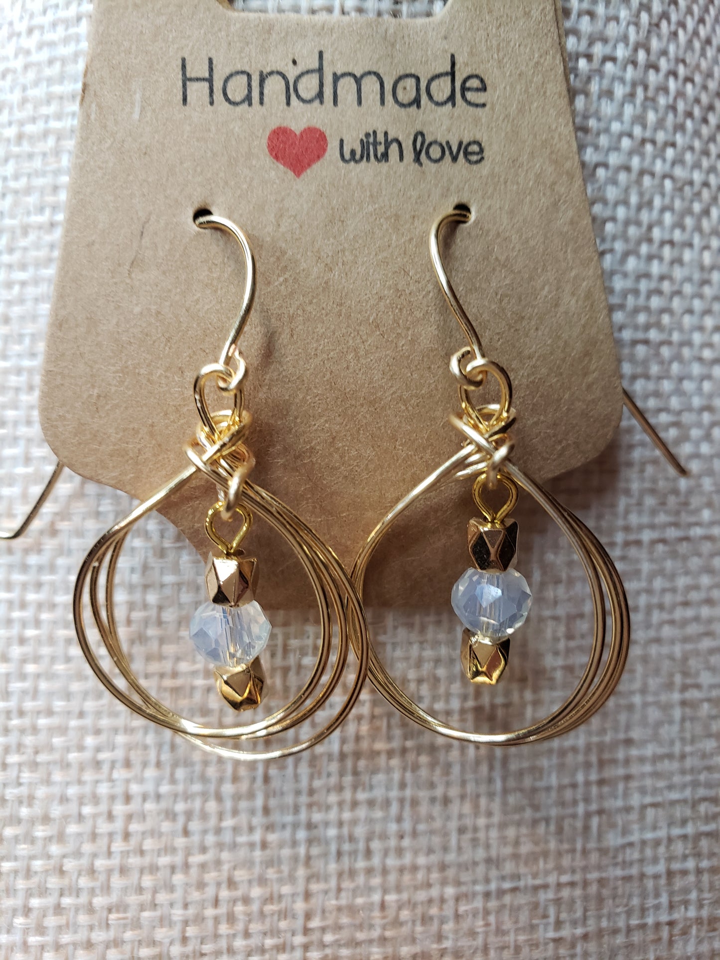 Beautiful 18K Gold Plated Dangle with Crystal Stone