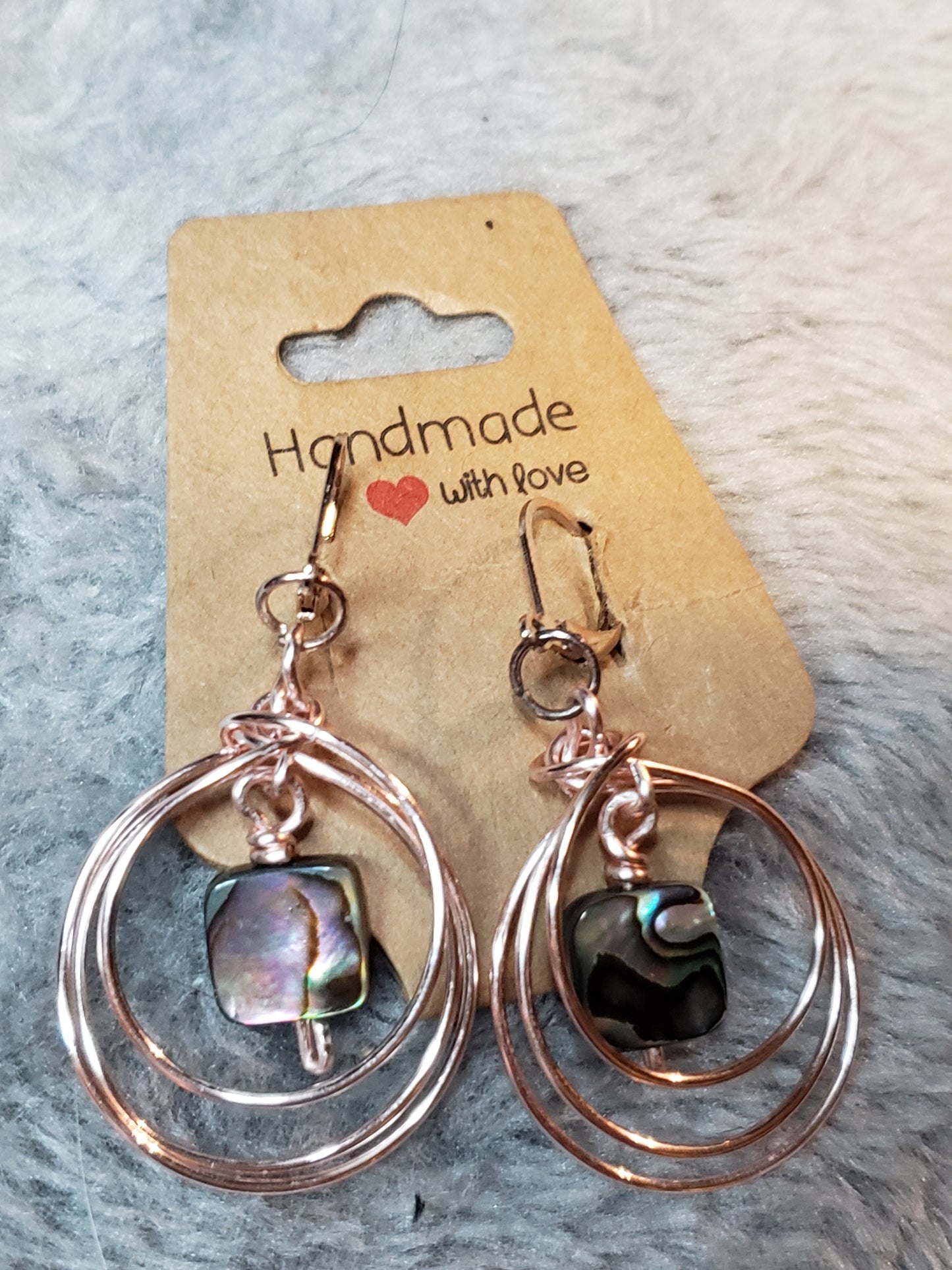 Abalone 18K Real Gold Plated dangle Earring