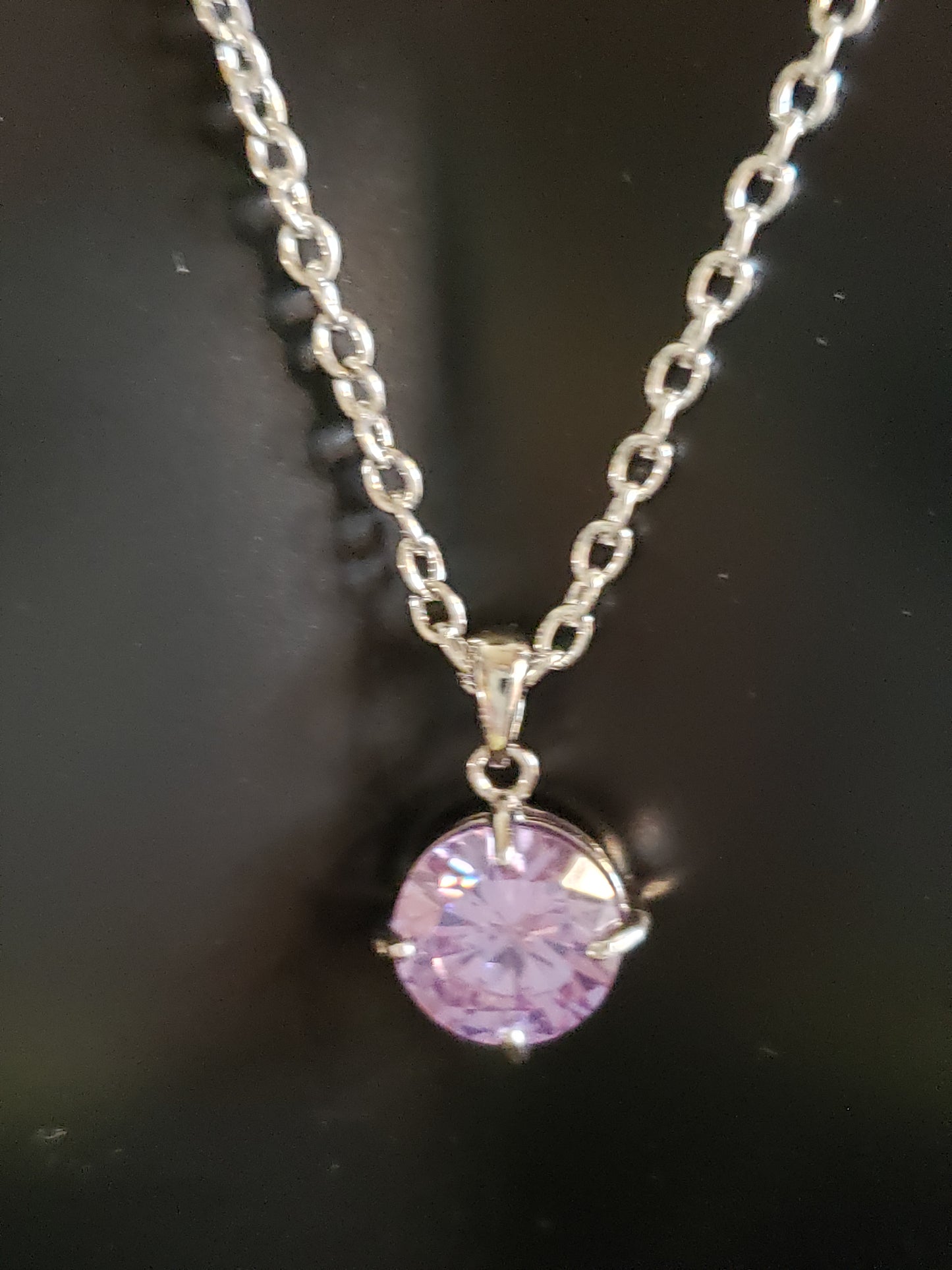 6mm Pink CZ in .925 Bezel