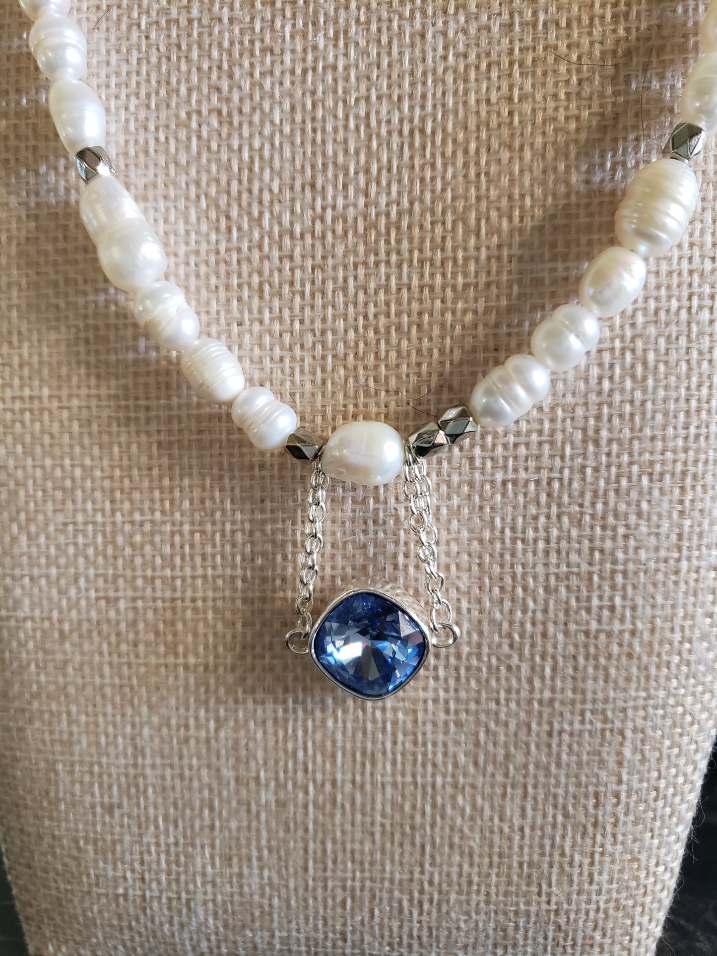 21' Fresh water pearls with stunning sapphire SOLD