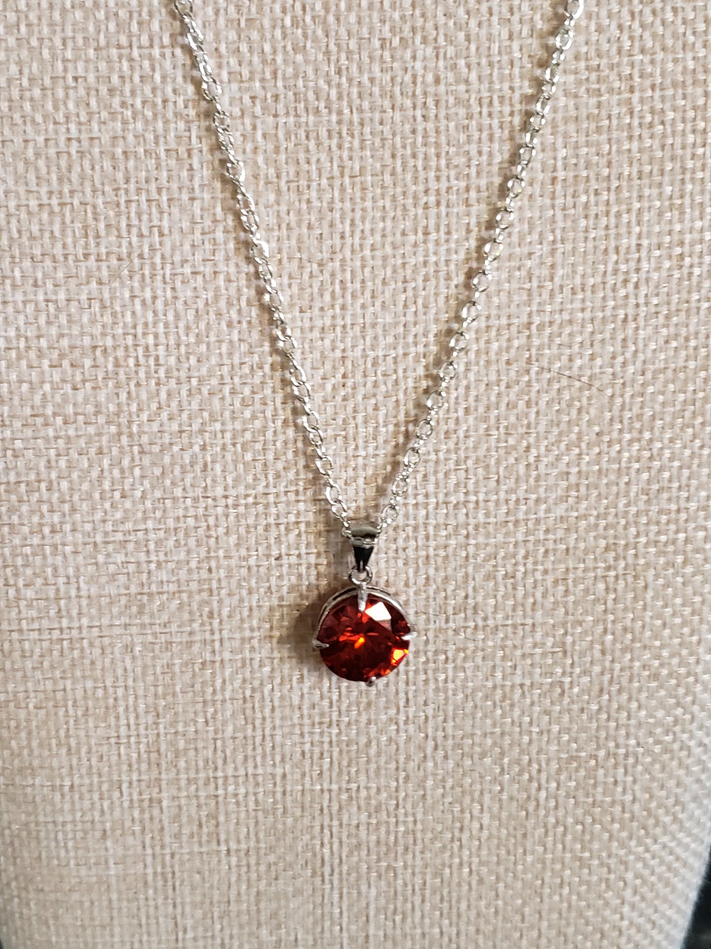 AAAA 4-5 carat Deep Red Diamond CZ with .925 Silver Bezel