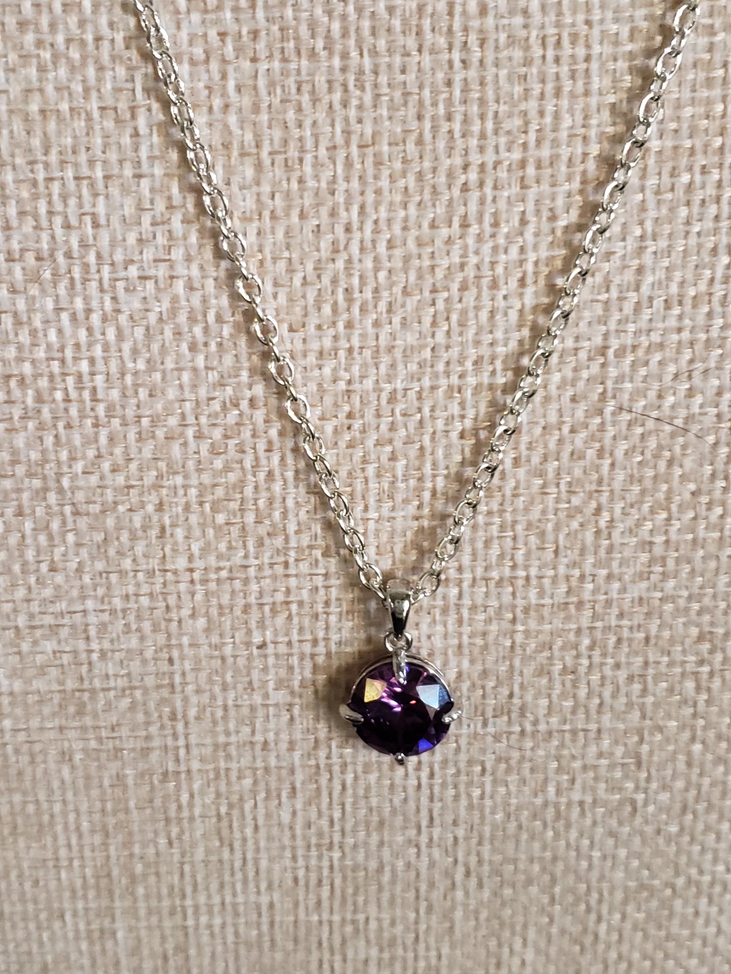 AAAA 4-5 carat Deep Purple Diamond CZ with .925 Silver Bezel
