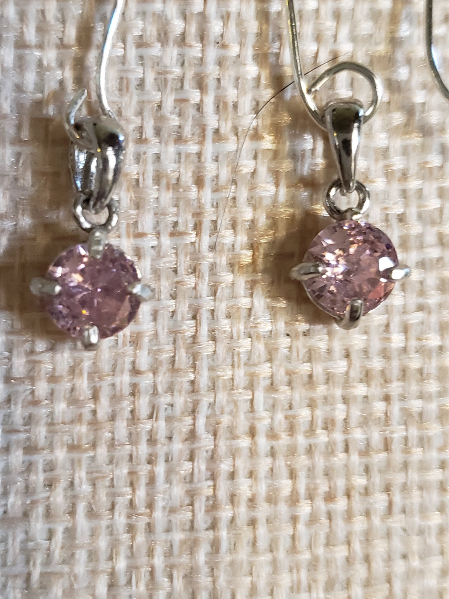 AAAA 2-3 carat Pink Sapphire CZ with .925 Silver Bezel Earrings