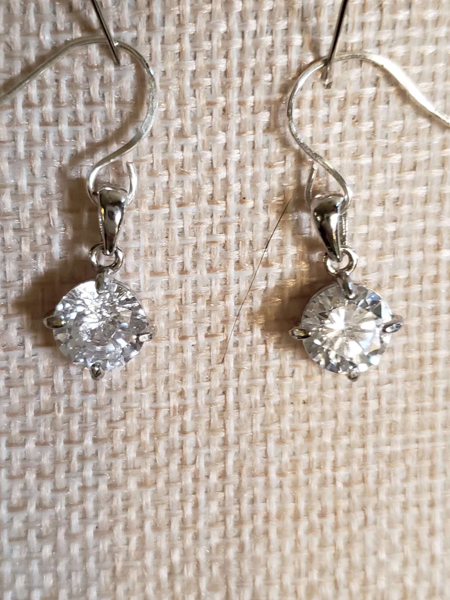 AAAA 3-4 carat Diamond CZ with .925 Silver Bezel Earrings