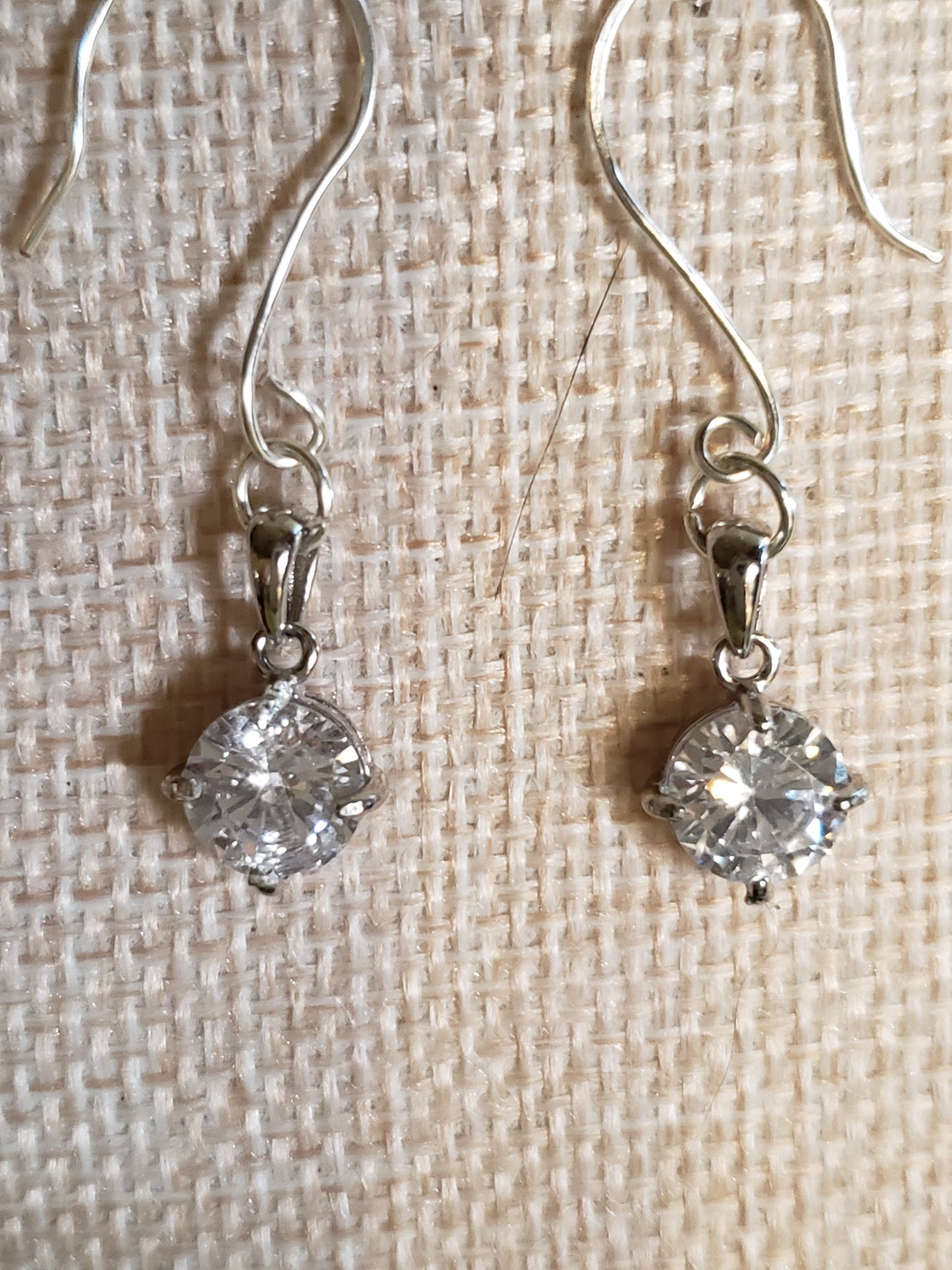 AAAA 3-4- carat Diamond CZ with .925 Silver Bezel Earrings