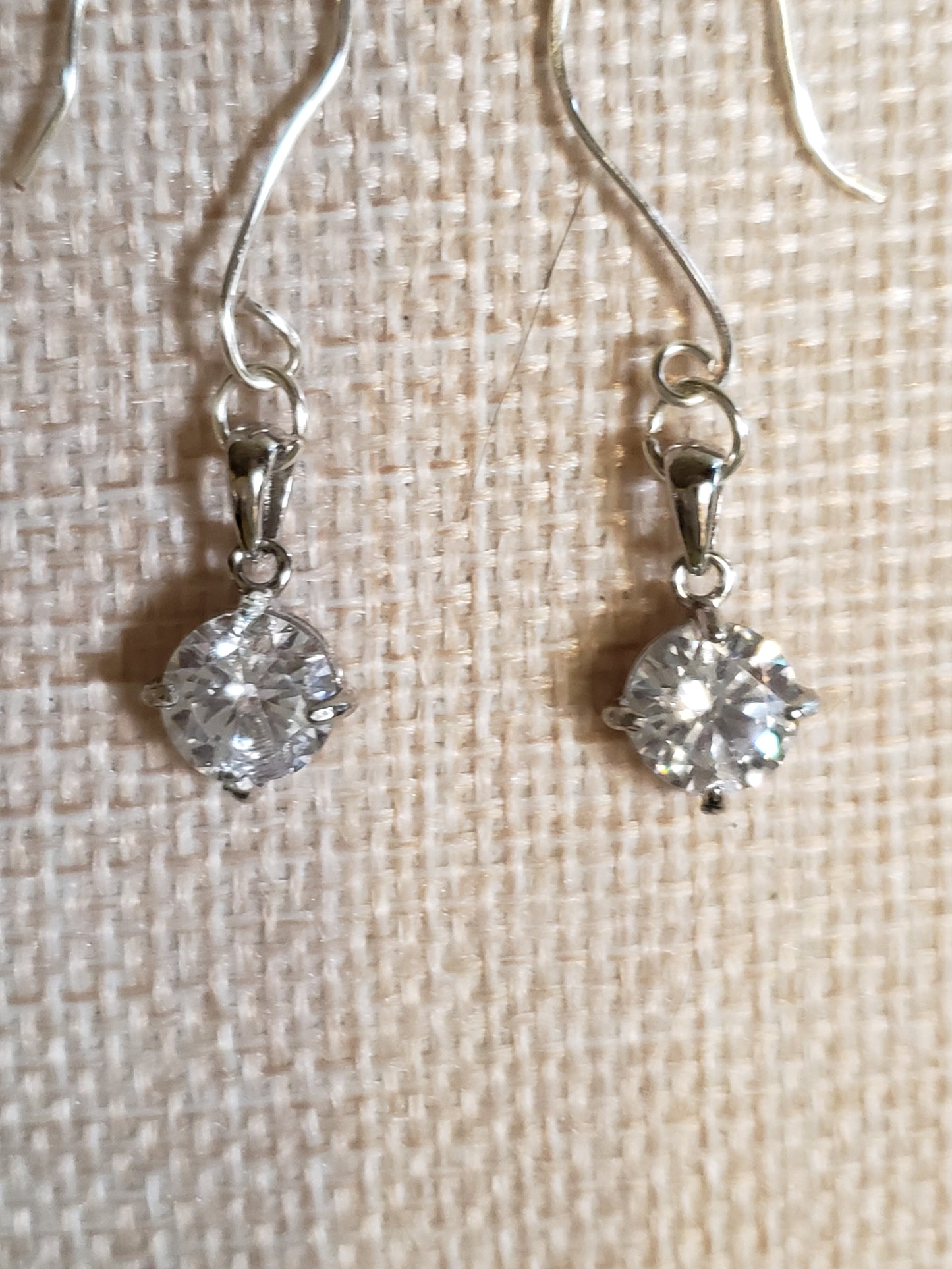 AAAA 3-4- carat Diamond CZ with .925 Silver Bezel Earrings