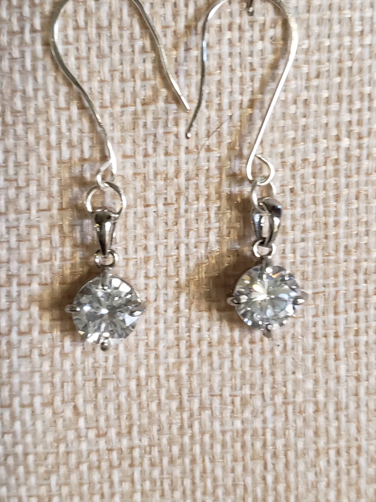 AAAA 3-4- carat Diamond CZ with .925 Silver Bezel Earrings