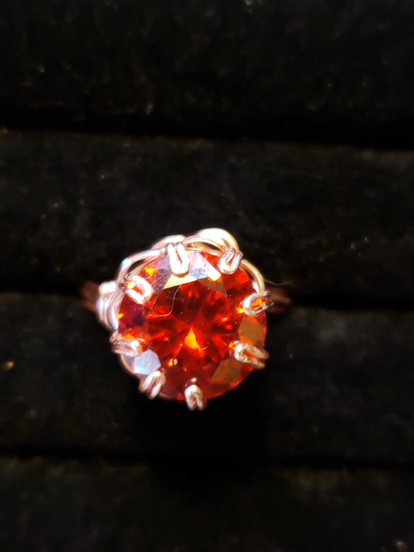 Beautiful Red AAAA 6-7 Carat CZ Ring mounted 18 K Real gold Plated Base