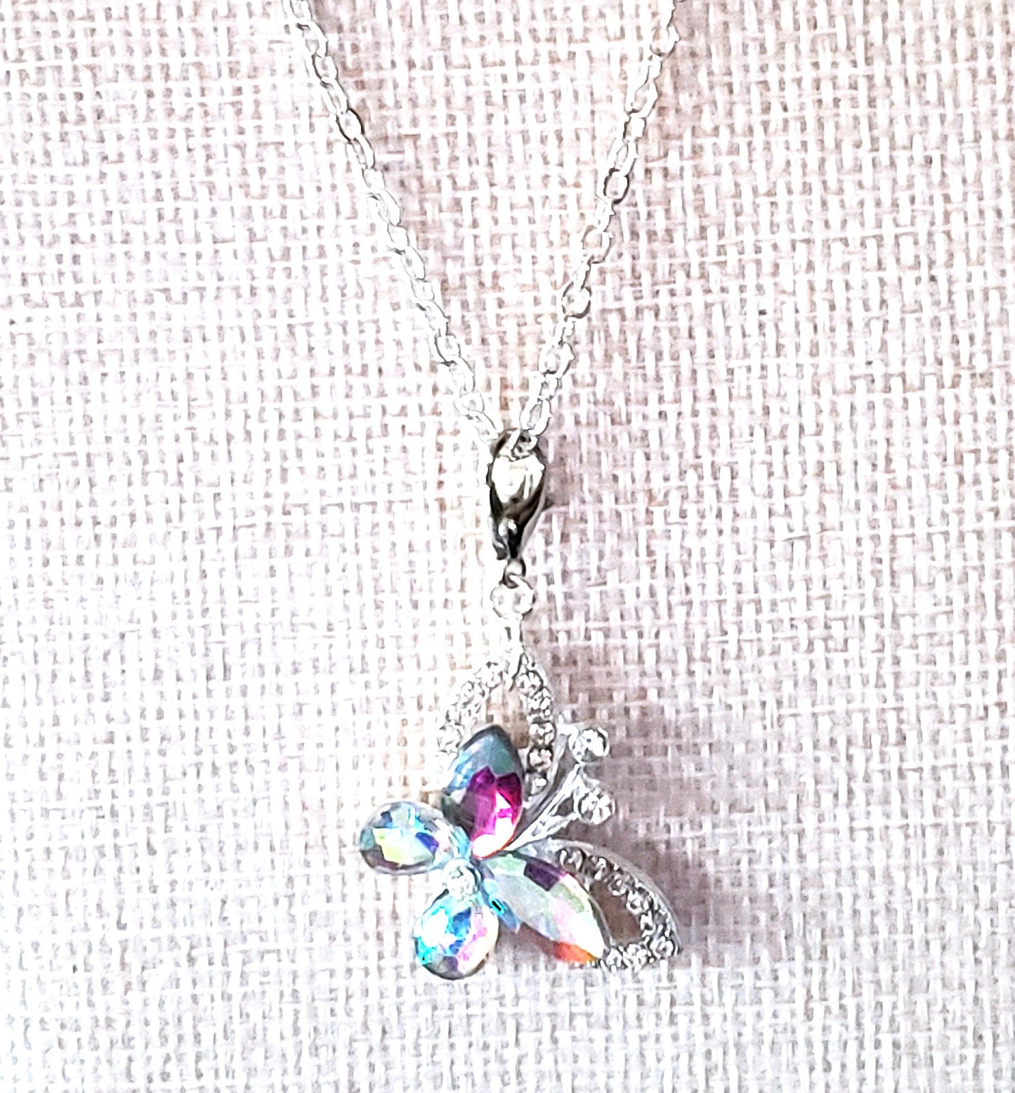 Darling Crystal Butterfly Pendant with silver chain