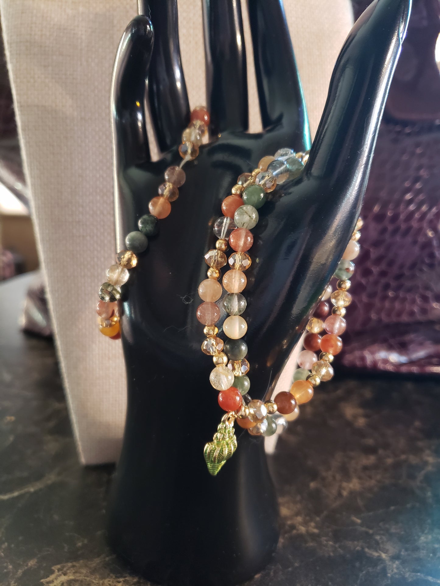 Stretchy semi gems bracelet SOLD