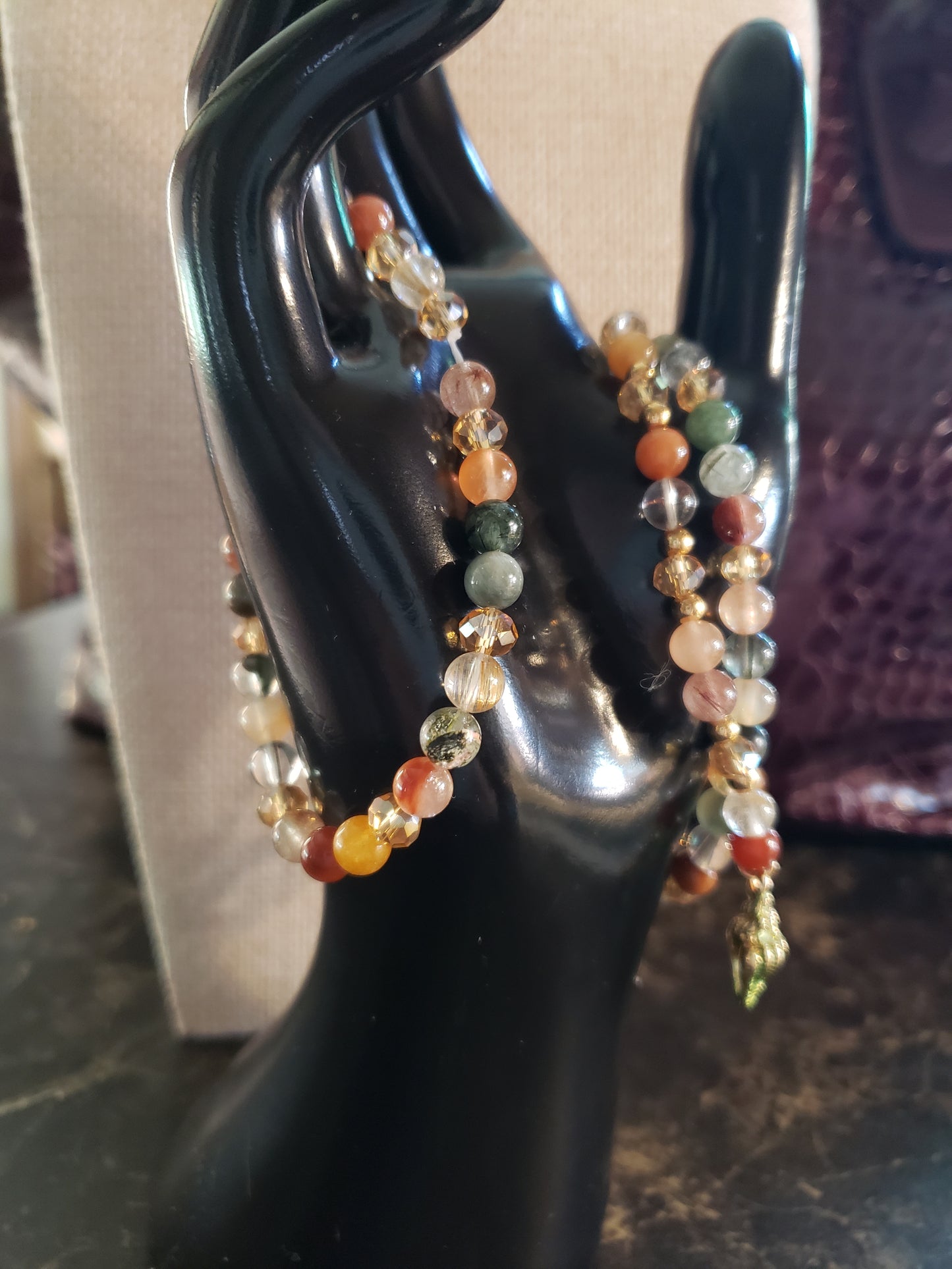 Stretchy semi gems bracelet SOLD