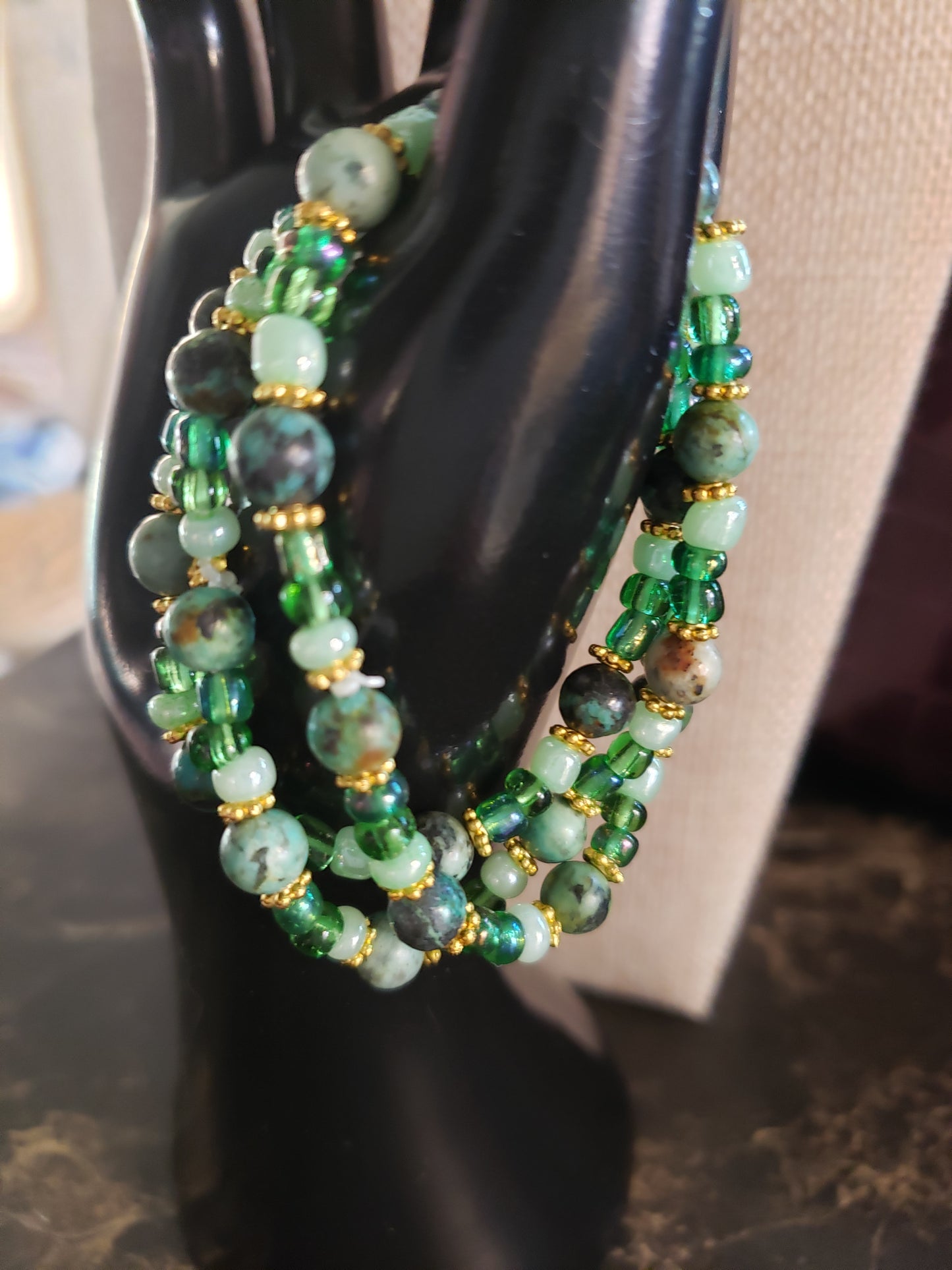 By the sea tropical beaded stretchy bracelet