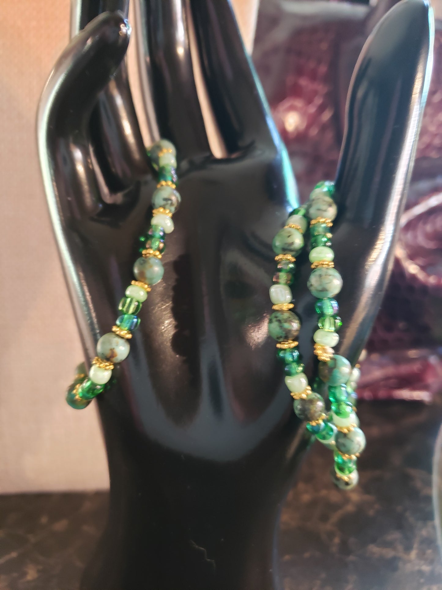 By the sea tropical beaded stretchy bracelet