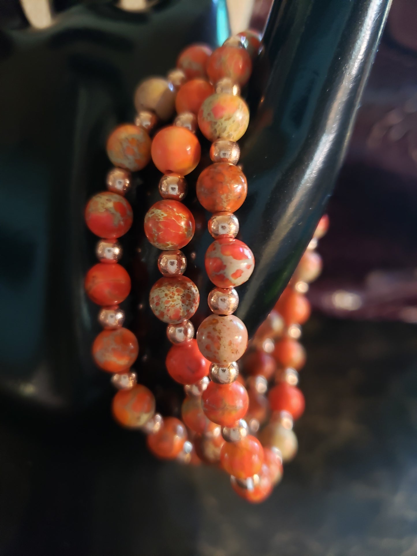 Sunset by the sea stretchy beaded bracelet