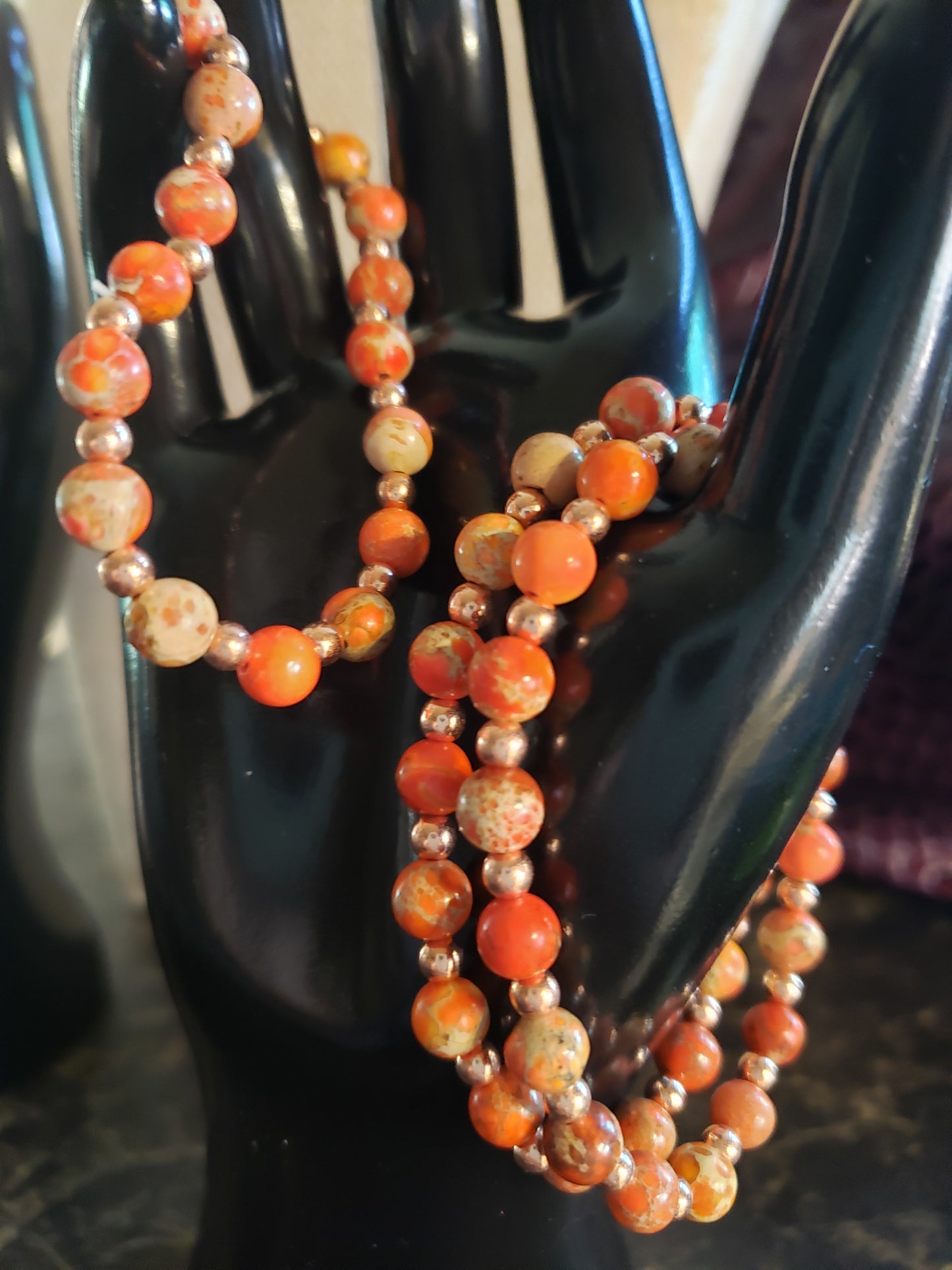 Sunset by the sea stretchy beaded bracelet