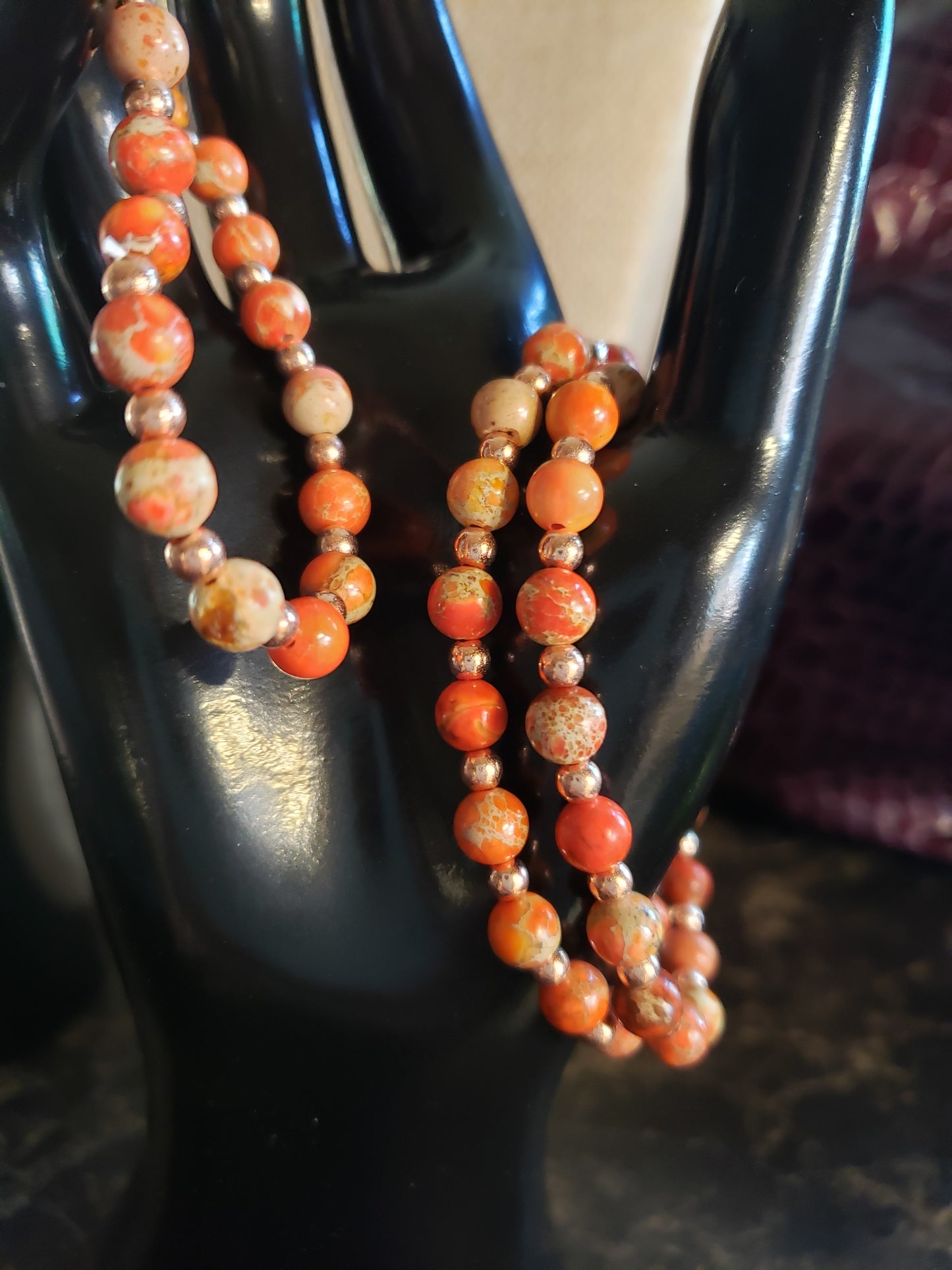 Sunset by the sea stretchy beaded bracelet
