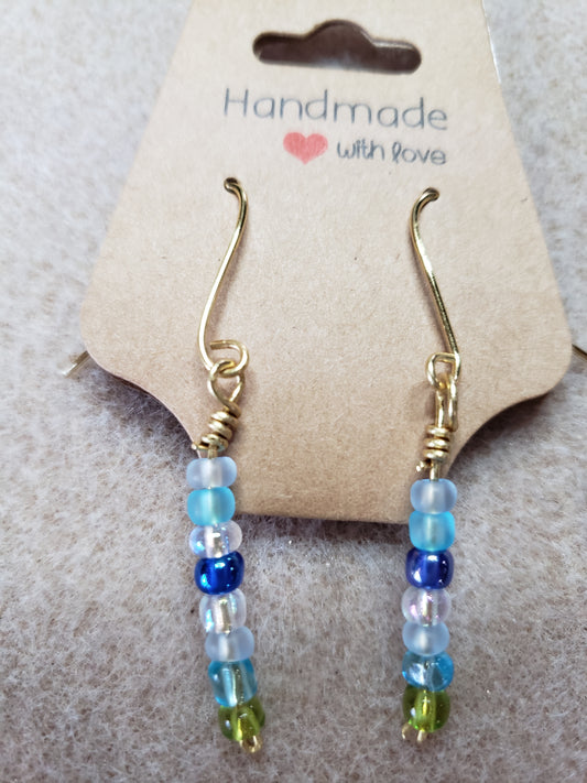 The Sea Series- Synthetic Shade of Blue beads Earrings