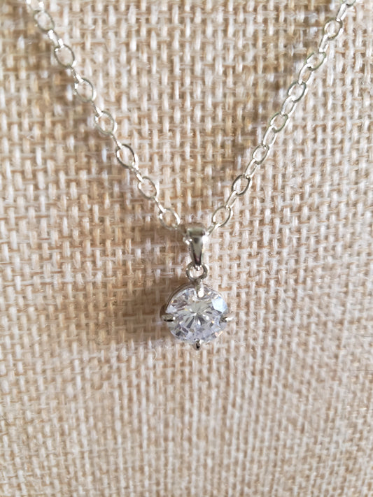 AAAA  4-5 carat Diamond CZ with .925 Silver Bezel