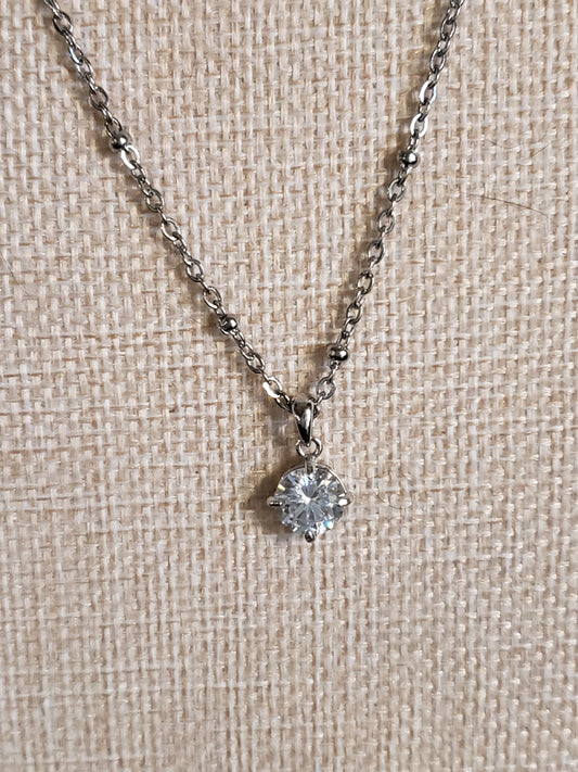 AAAA  4-5 carat Diamond CZ with .925 Silver Bezel