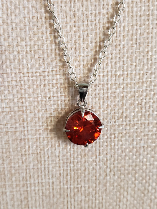 AAAA  4-5 carat Deep Red Diamond CZ with .925 Silver Bezel