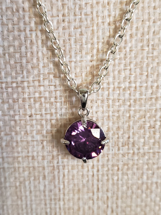 AAAA  4-5 carat Deep Purple Diamond CZ with .925 Silver Bezel