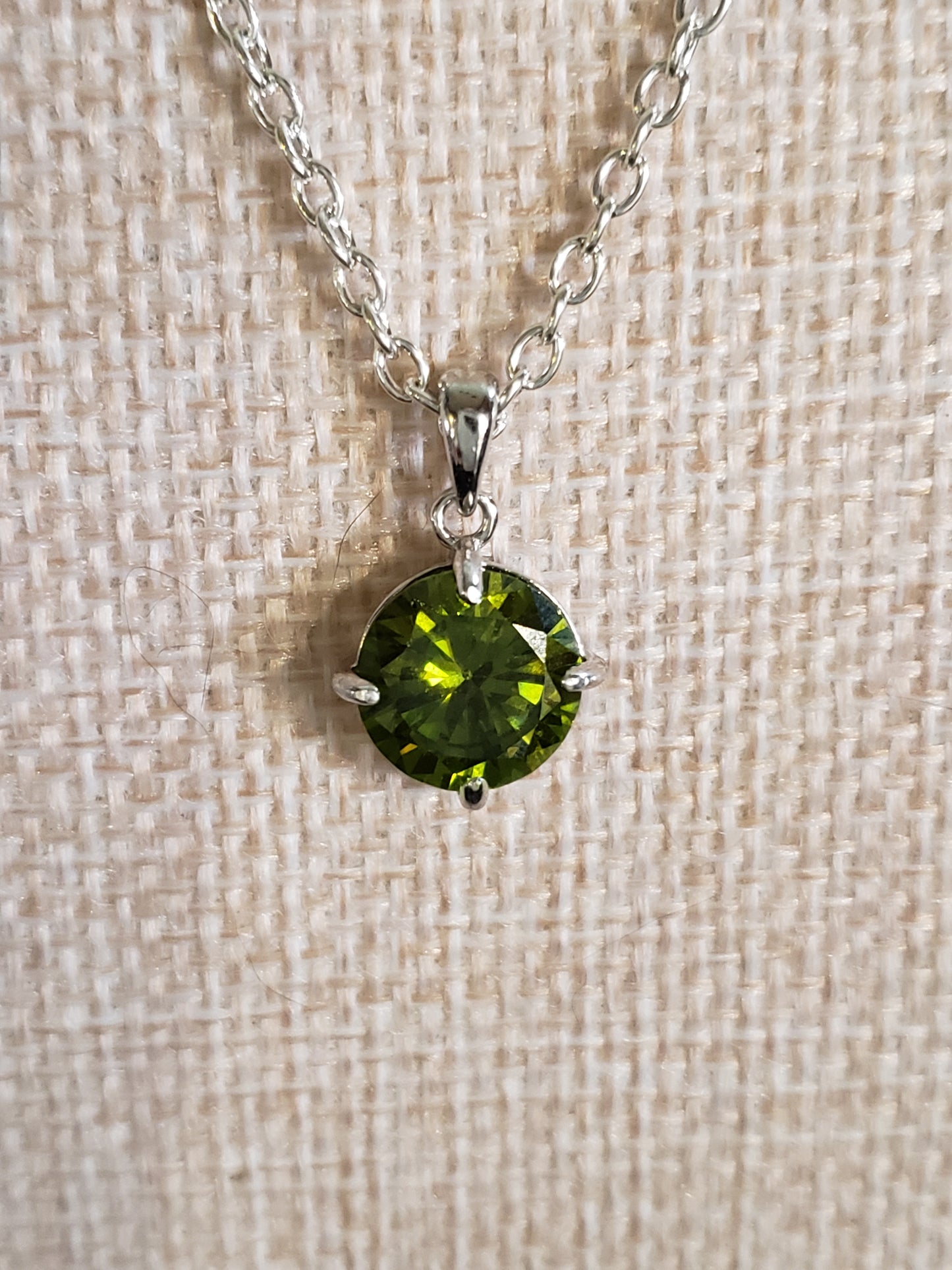 AAAA  4-5 carat Peridot CZ with .925 Silver Bezel