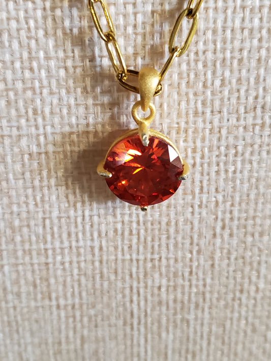 AAAA  6-7 carat Deep Red CZ with  18K Real Gold Plated