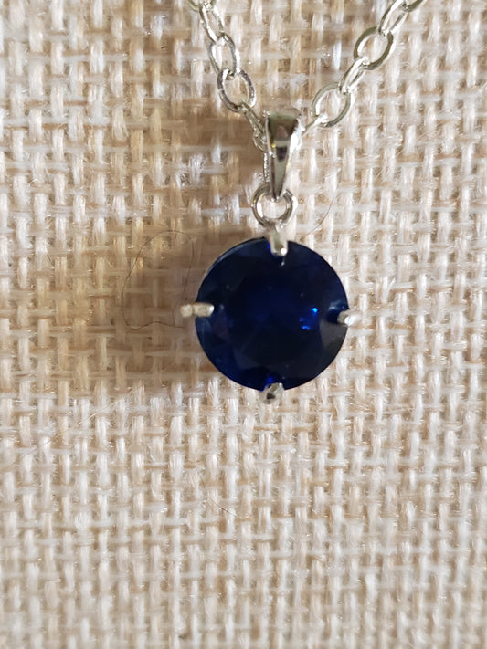 AAAAA  4-5 carat Man Made Royal Blue Sapphire with .925 Silver Bezel