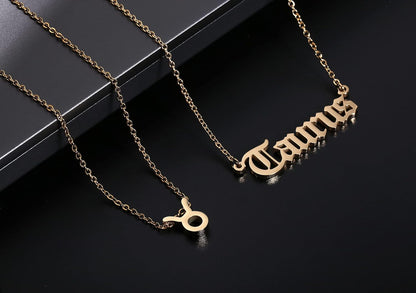 18K Gold Plated Zodiac Constellation Necklace for Women - Horoscope Pendant Jewelry
