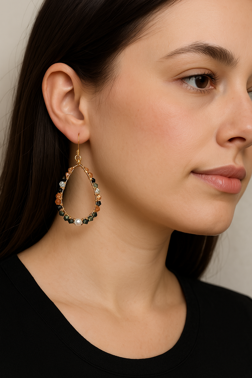 Dangle oval earrings