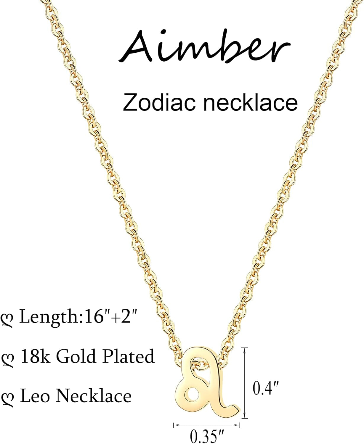 18K Gold Plated Zodiac Constellation Necklace for Women - Horoscope Pendant Jewelry