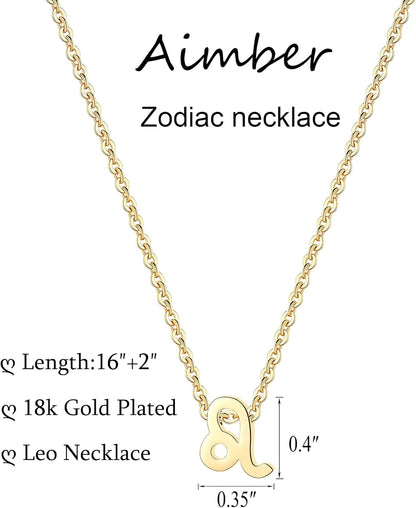18K Gold Plated Zodiac Constellation Necklace for Women - Horoscope Pendant Jewelry