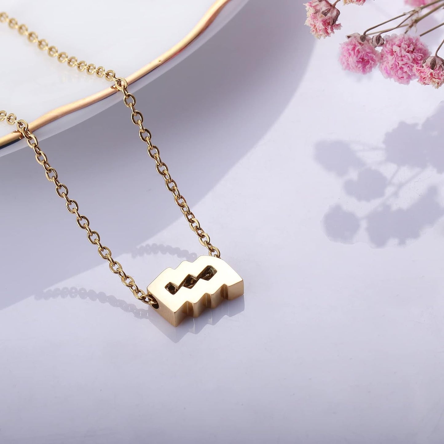 18K Gold Plated Zodiac Constellation Necklace for Women - Horoscope Pendant Jewelry