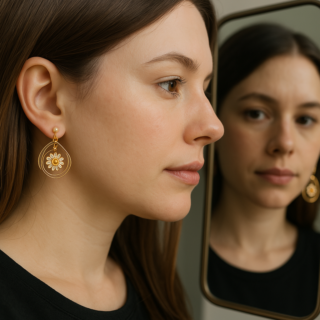 Golden daisy earrings