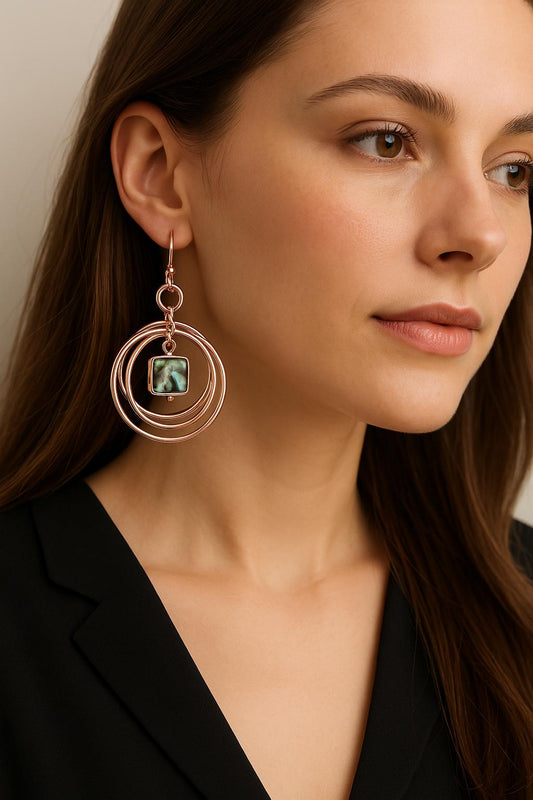 Abalone 18K Real Gold Plated dangle Earring